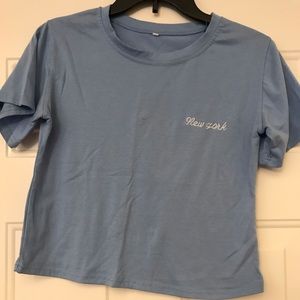 Baby Blue Soft Cropped Tee